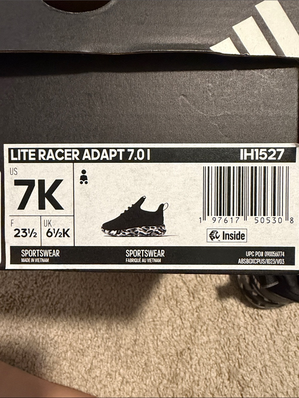 adidas Lite Racer Adapt 7.0 I Kids Sneakers Black